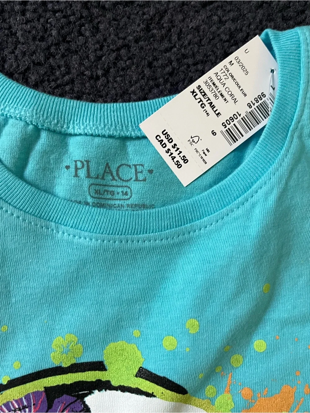 The Children's Place Turquoise Floral Soccer Tee